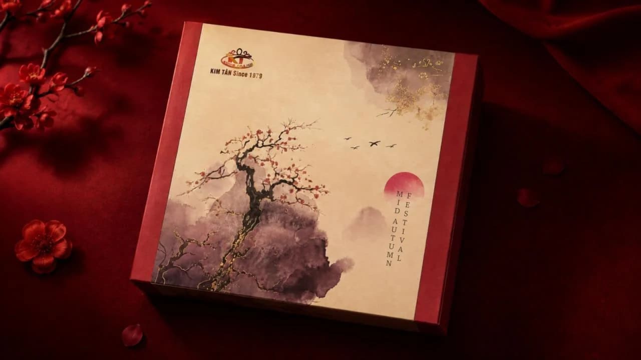 Hộp quà bánh trung thu truyền thống Kim Tân - KiTa tặng kèm khi mua 4 bánh trở lên